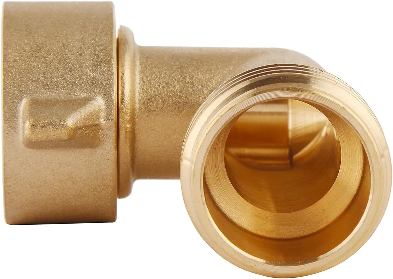 90-Degree Hose Elbow for Rvs &mdash; Solid Brass Construction, Features Convenient Easy Grip Connector,For RV Water Hoses, Residential Outdoor Faucets, & More &mdash; 1-Pack image number 3