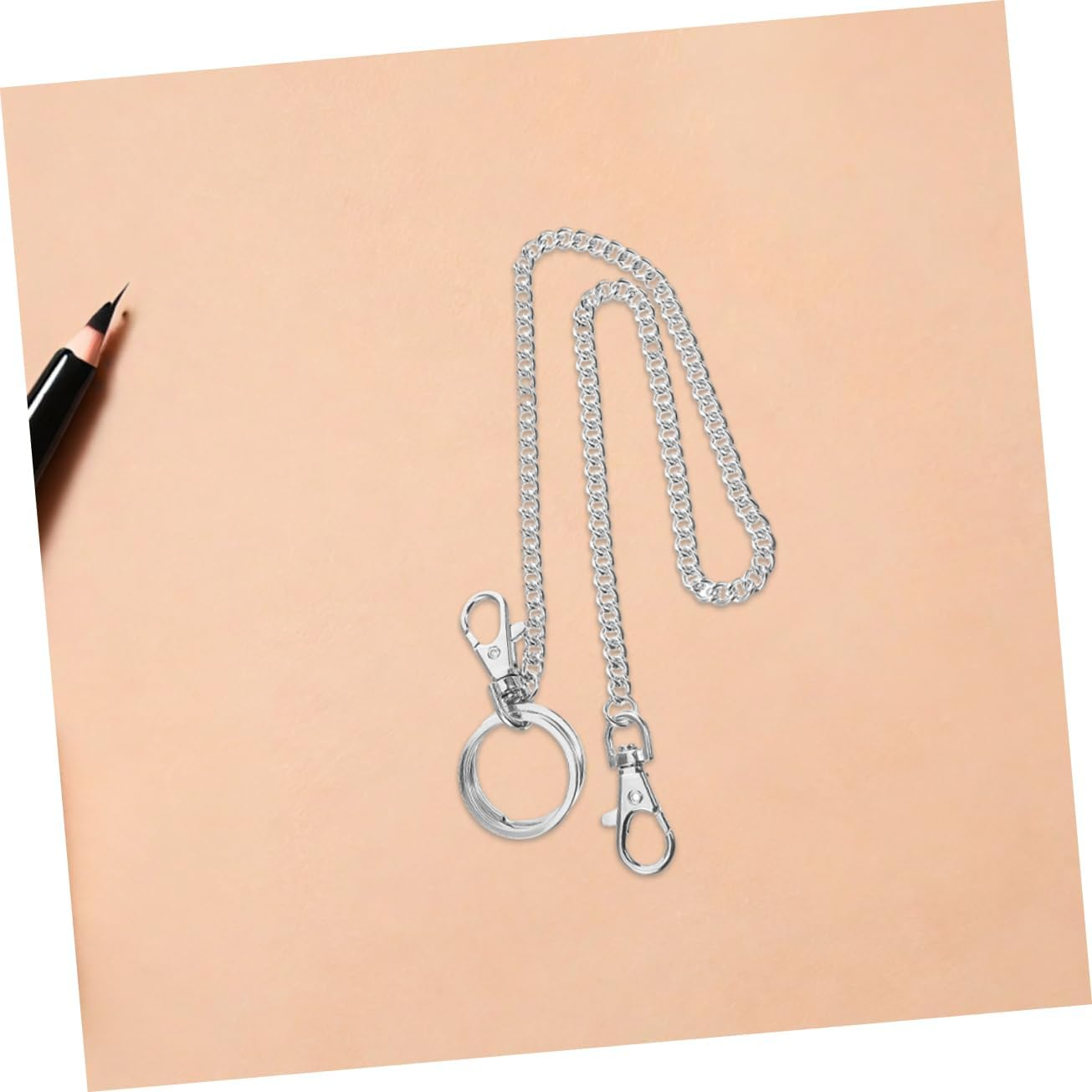 VERDANVERSE 3Pcs Adjustable Heavy Duty Jean Chain for Men Durable Metal Wallet and Keychain Pant Chain with Flexible Fit for Casual Outdoor Use image number 3