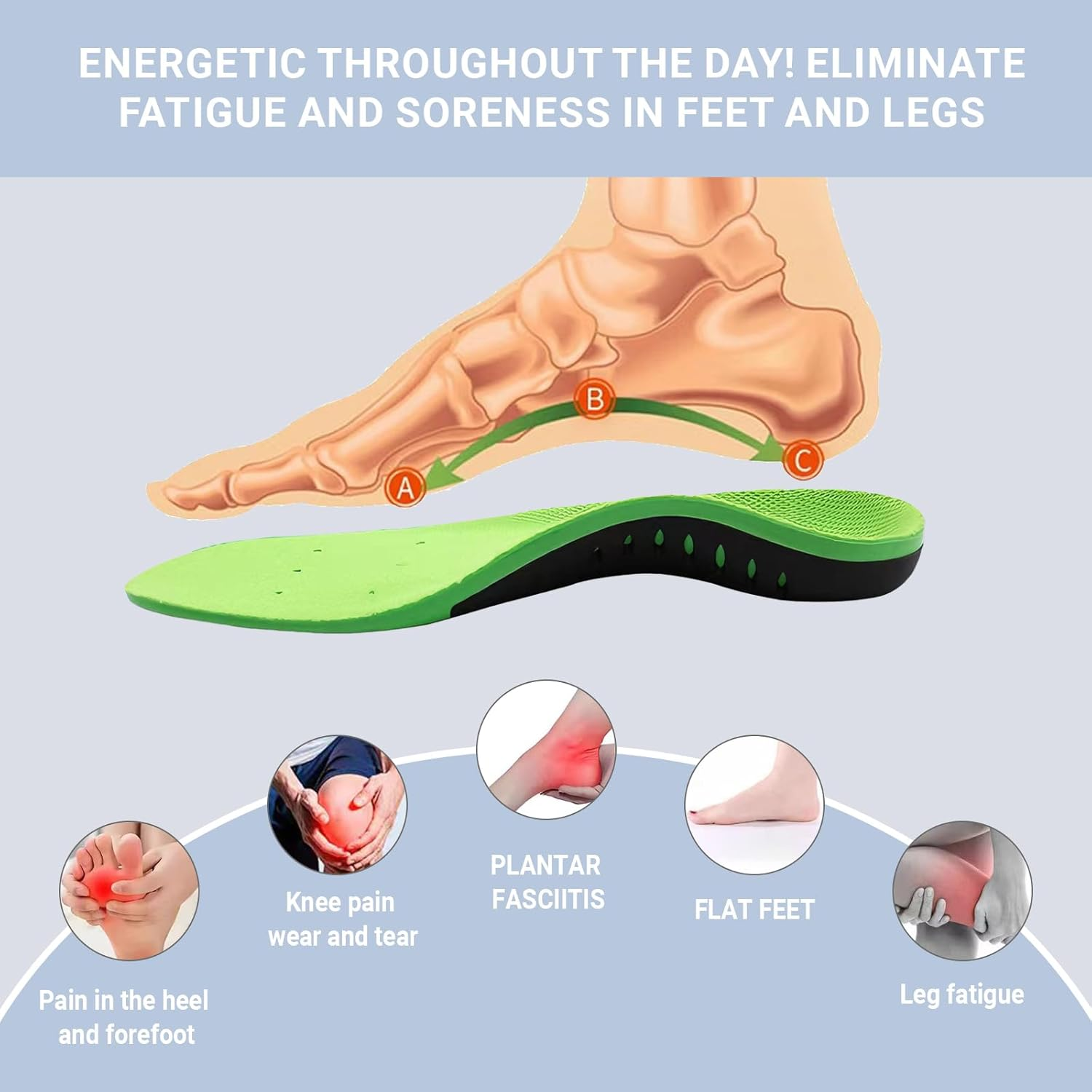 Orthotic Insoles for Plantar Fasciitis & Heel Pain &ndash; HANHOST Premium Arch Support Insoles for Athletic Shoes, Dress Shoes & Casual Footwear &ndash; Men/Women (S: EU 39-41) image number 4