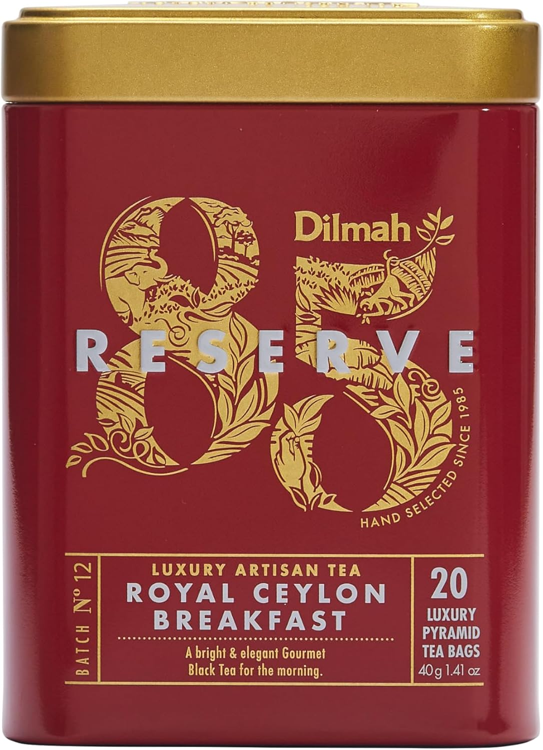 85 Reserve Tin Caddy Royal Ceylon Breakfast- 20 Luxury Leaf Tea Bags