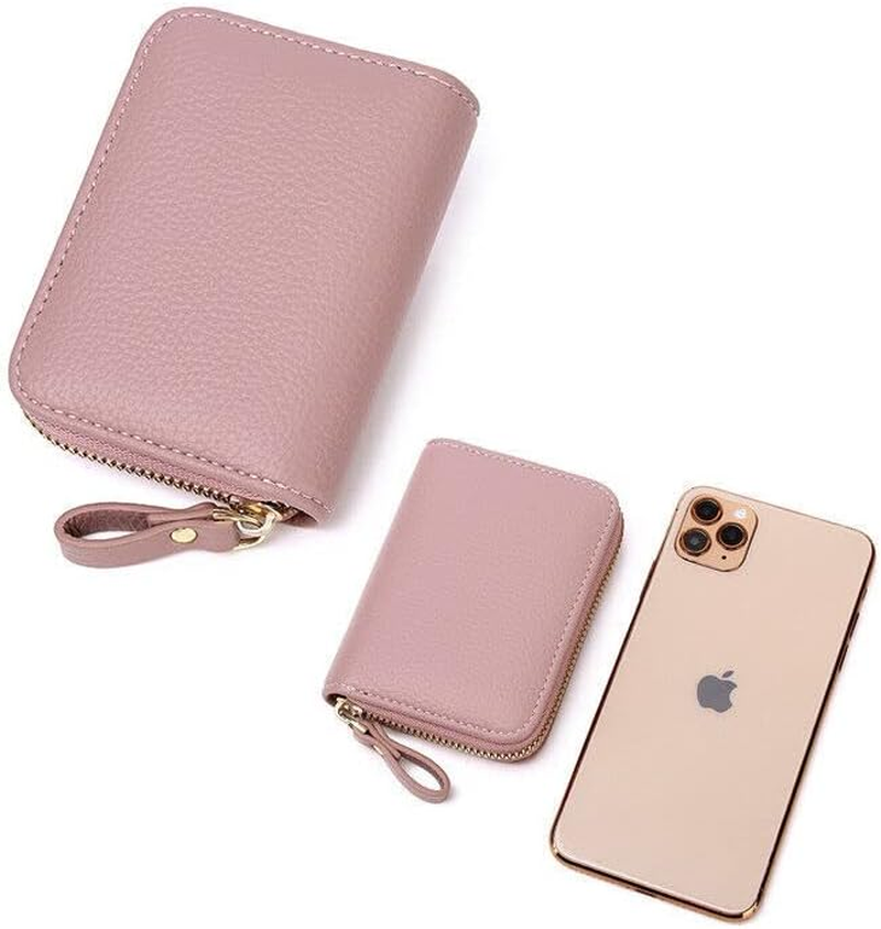 Women Zip Leather Wallet Card Holder Short Wallet RFID Blocking Coin Purse Pouch, Stylish & Secure Small Pouch - Black image number 4