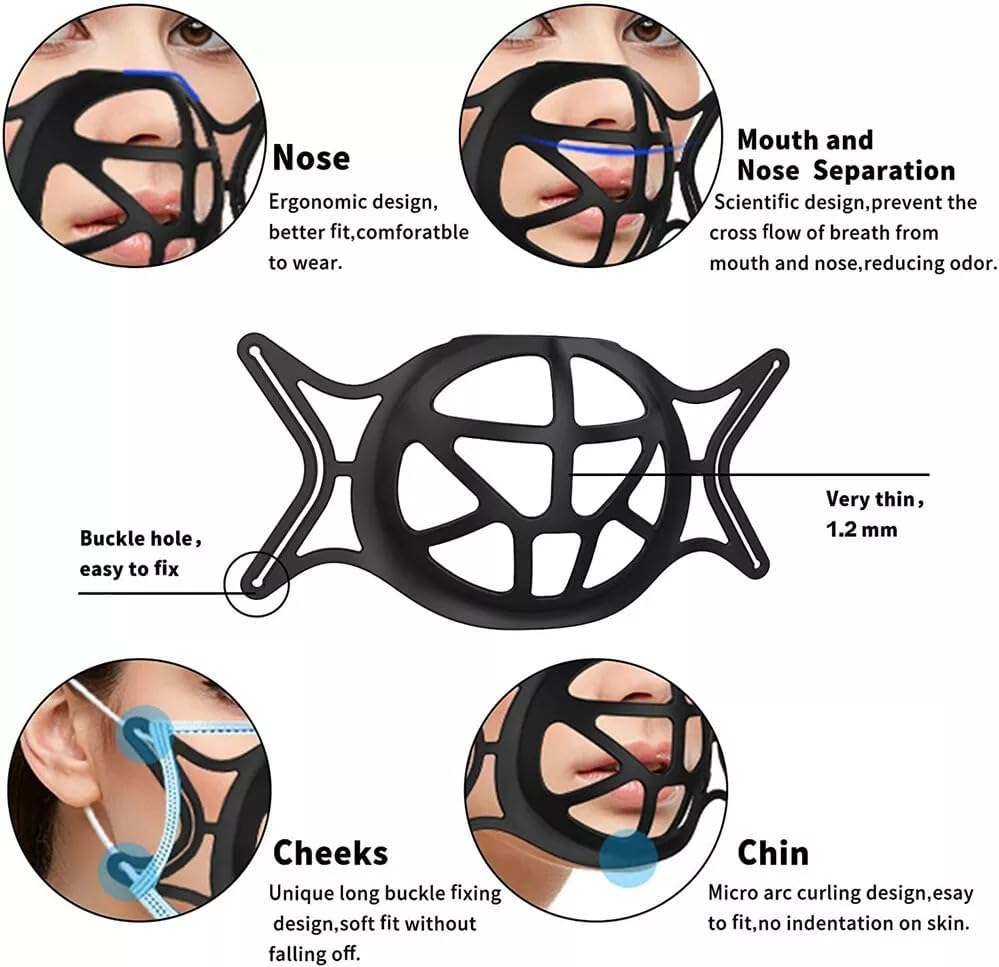Tootoo 5Xface Bracket Mask Soft Silicone Frame Reusable Inner Support 3D Breathable image number 4