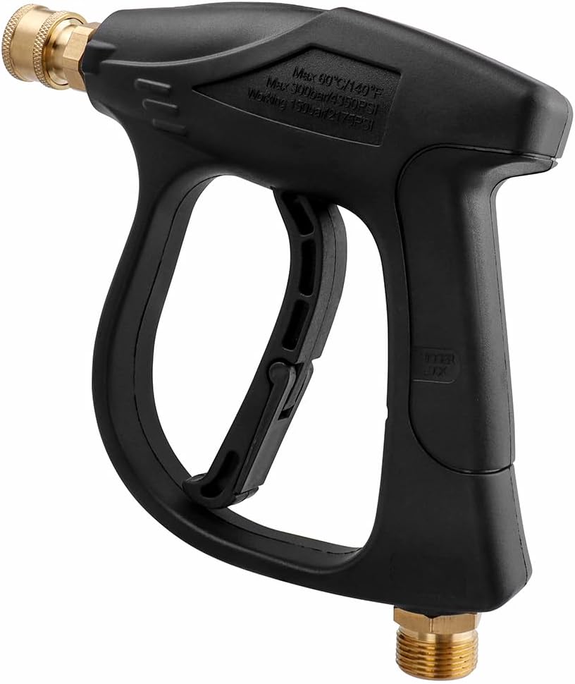 Yakamoz Short Pressure Washer Gun, 4350 PSI High Power Washer Spray Gun with 1/4 Inch Quick Connector for Foam Cannon Car Wash image number 3