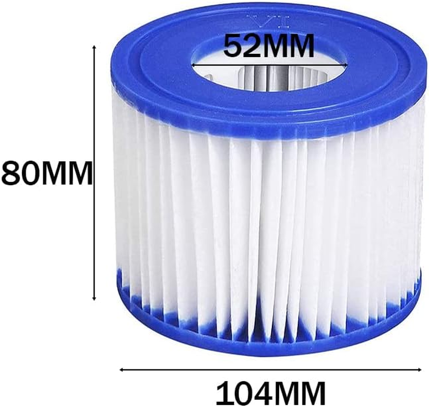 AIMALL 6PCS Swimming Pool Filter Cartridges for Bestway Lay Z Spa VI 58323, Replacement Filter for Miami, Vegas, Palm Springs, Monaco, 4.09" X 2.17" X 3.15"
