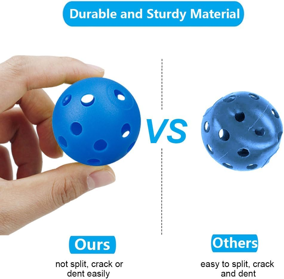 Vekol Practice Golf Balls 40 Pack, 42Mm Hollow Airflow Plastic Golf Balls for Backyard, Training Golf Balls for Driving Range, Swing Practice, Indoor and Outdoor Use image number 4