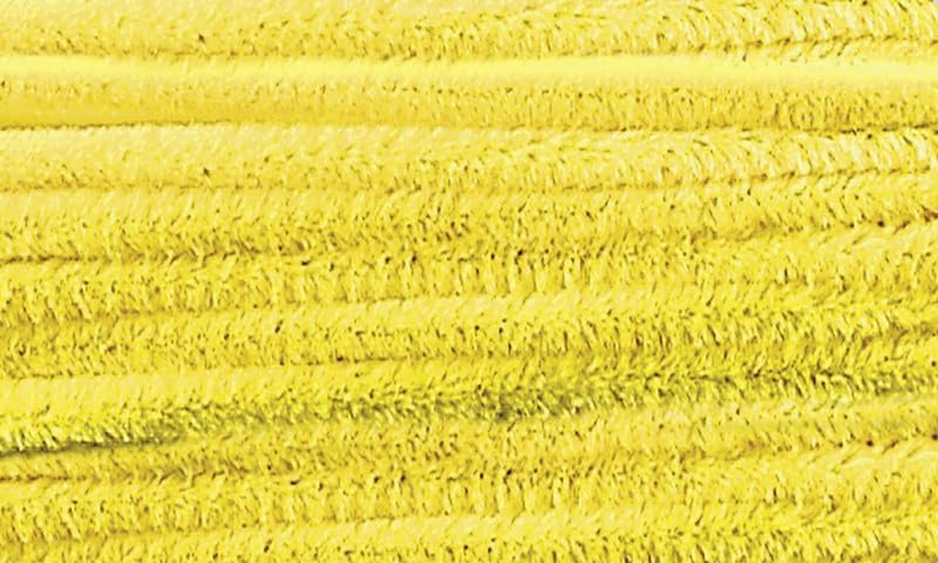 Folia 77814 - Chenille Wire Pipe Cleaners, Pack of 10 in Banana Yellow, Diameter 8 Mm and 50 Cm Long, Ideal for Children for Crafts and Design Animals, Figures and Other Shapes image number 1