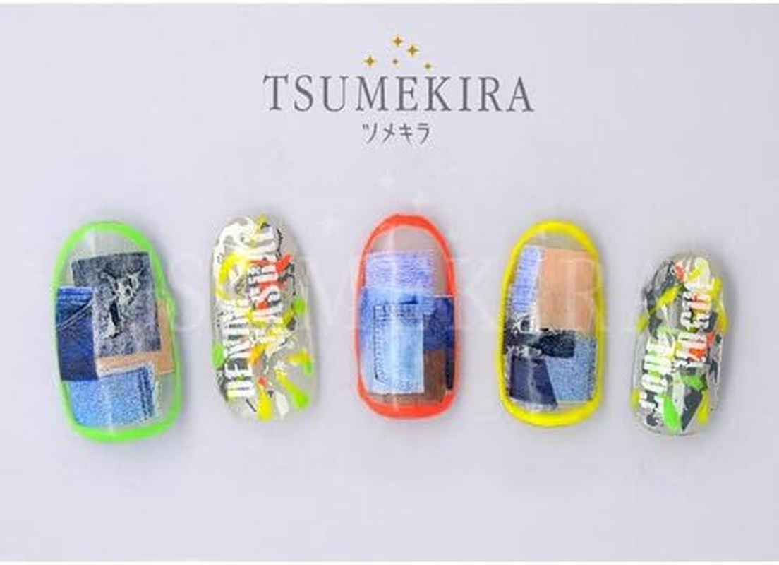 TSUMEKIRA NN-PWD-101 Nail Stickers, Patchwork Denim, Multicolor image number 5
