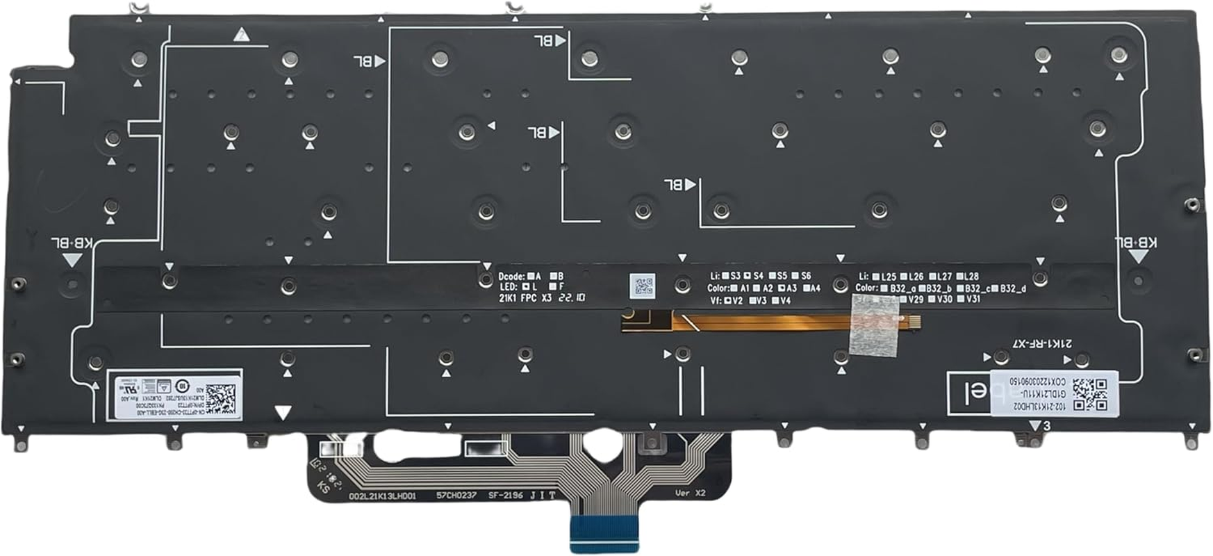 New Keyboard for Dell XPS 13-9315 (Not for XPS 13-9315 2 in 1) Laptop 0PTT23 PK133Q73C00 DLM21K1 US Layout, Gray White, with Backlight and Screwdriver image number 3