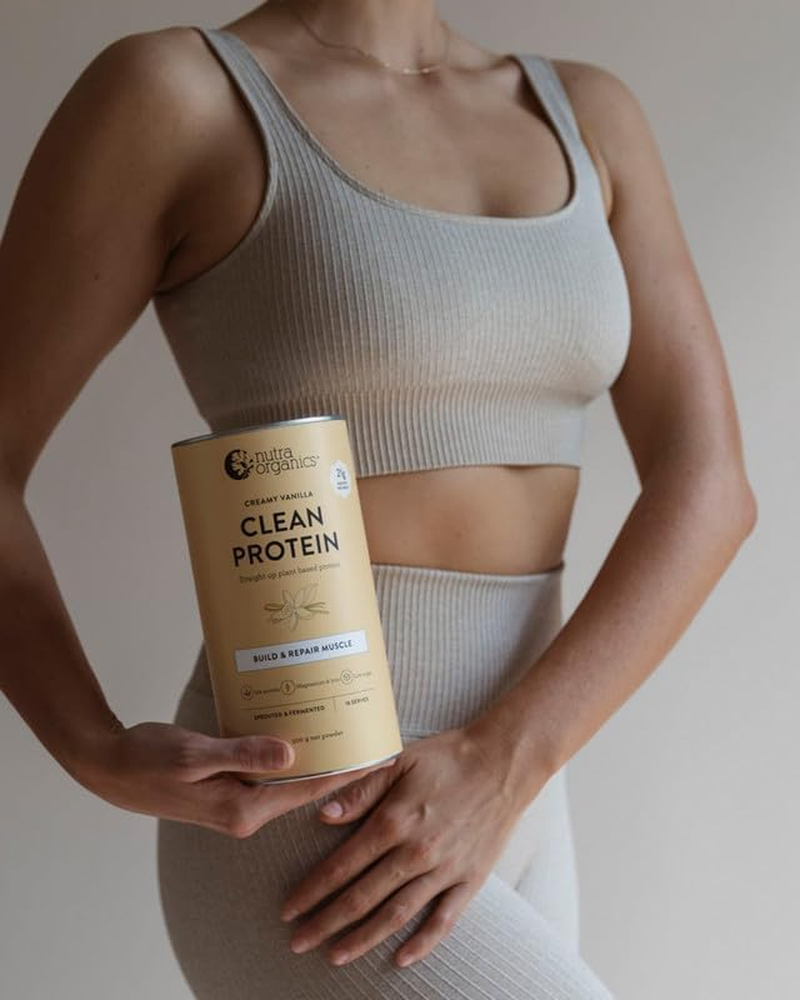 Nutra Organics Clean Protein Creamy Vanilla 500 G | Plant Based Workout Protein Powder | Bcaas | Supports Muscle Mass Building, Toning & Repair (16 Serves) image number 6