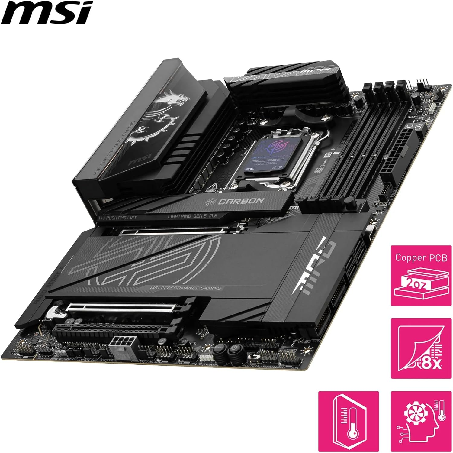 MSI AM5 ATX MPG X870E CARBON WIFI DDR5 Motherboard image number 6