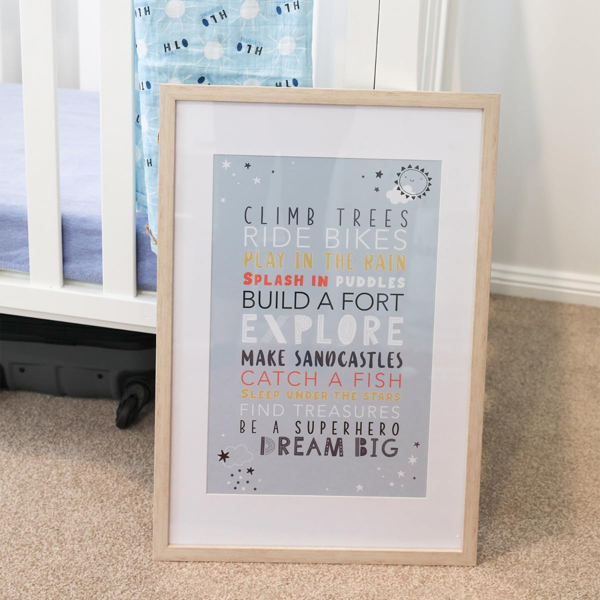 Splosh Baby Framed Glass Print, Blue, 43 X 63 Cm image number 1