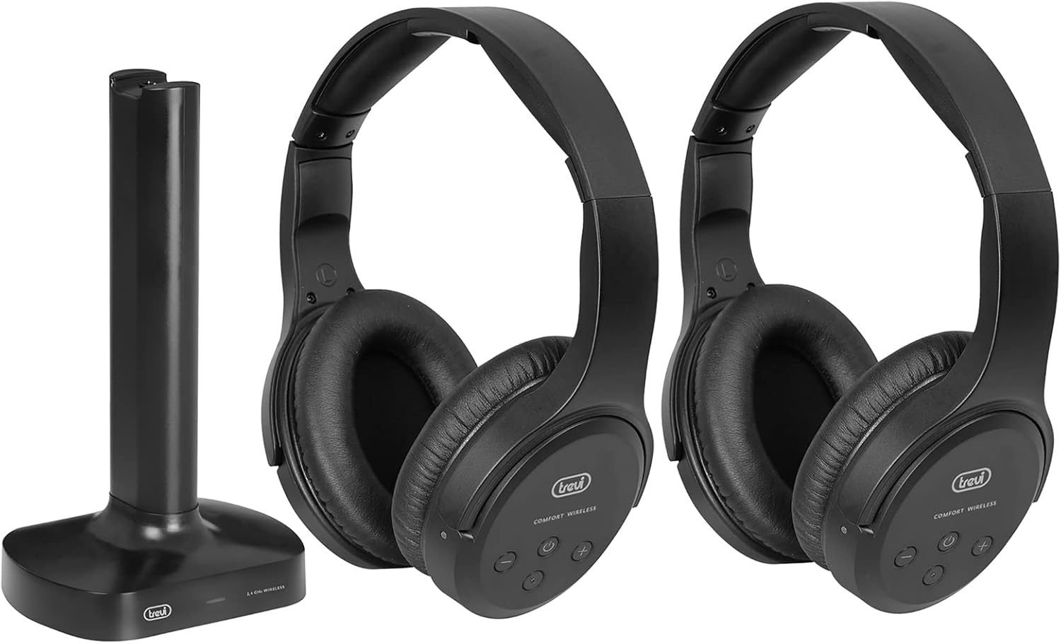 Trevi FRS 1580 TW TV Headphones Wireless Rechargeable Wireless 30 Meters Range Charging Stand Black image number 3