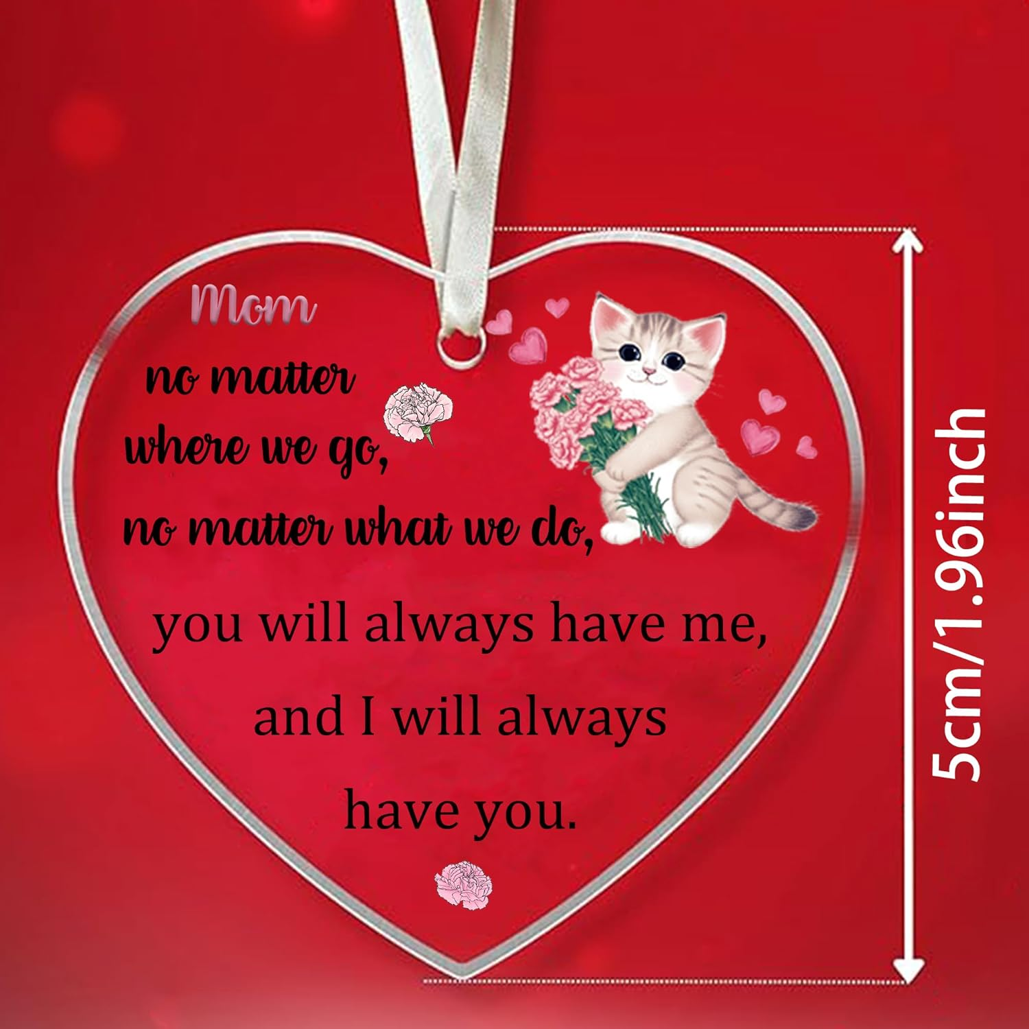Mom 2PC Set Acrylic Puzzle Plaque Heart Hanging Ornament Women Mothers Day Birthday Mommy Appreciate Thanksgiving Christmas Mum Thank You Keepsake Mommy Retired from Son Daughter image number 6