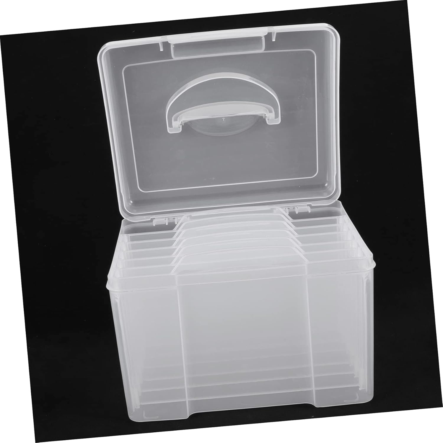 Photo Storage Box Compartment Card Sorter Decorative Storage Organizer Portable Plastic Scrapbook Holder image number 3