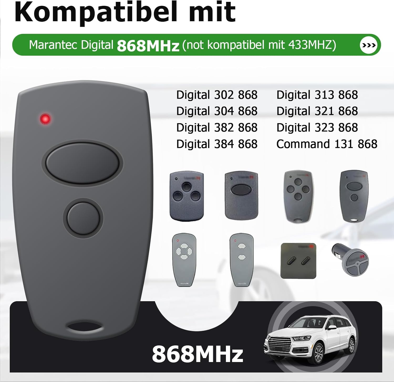 Marantec Handheld Transmitter 868.3 Mhz for 302 384 304 313 321 323 131, Replacement Remote Control for Marantec, 2 Channel, Pack of 3 image number 5