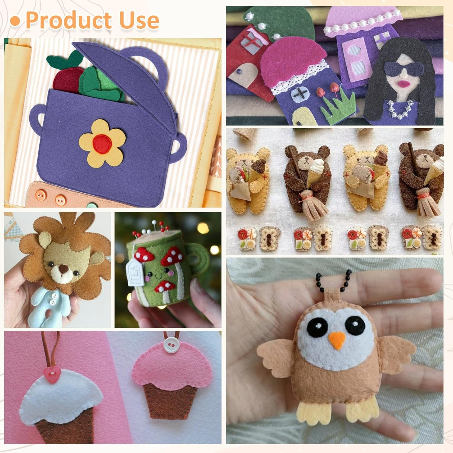 XSEINO 12 Rolls 8"X35" 1.4Mm Thick Soft Felt Fabric Sheet 12 Assorted Morandi Series Colors Felt Pack for DIY Craft Sewing Squares Nonwoven Patchwork image number 3