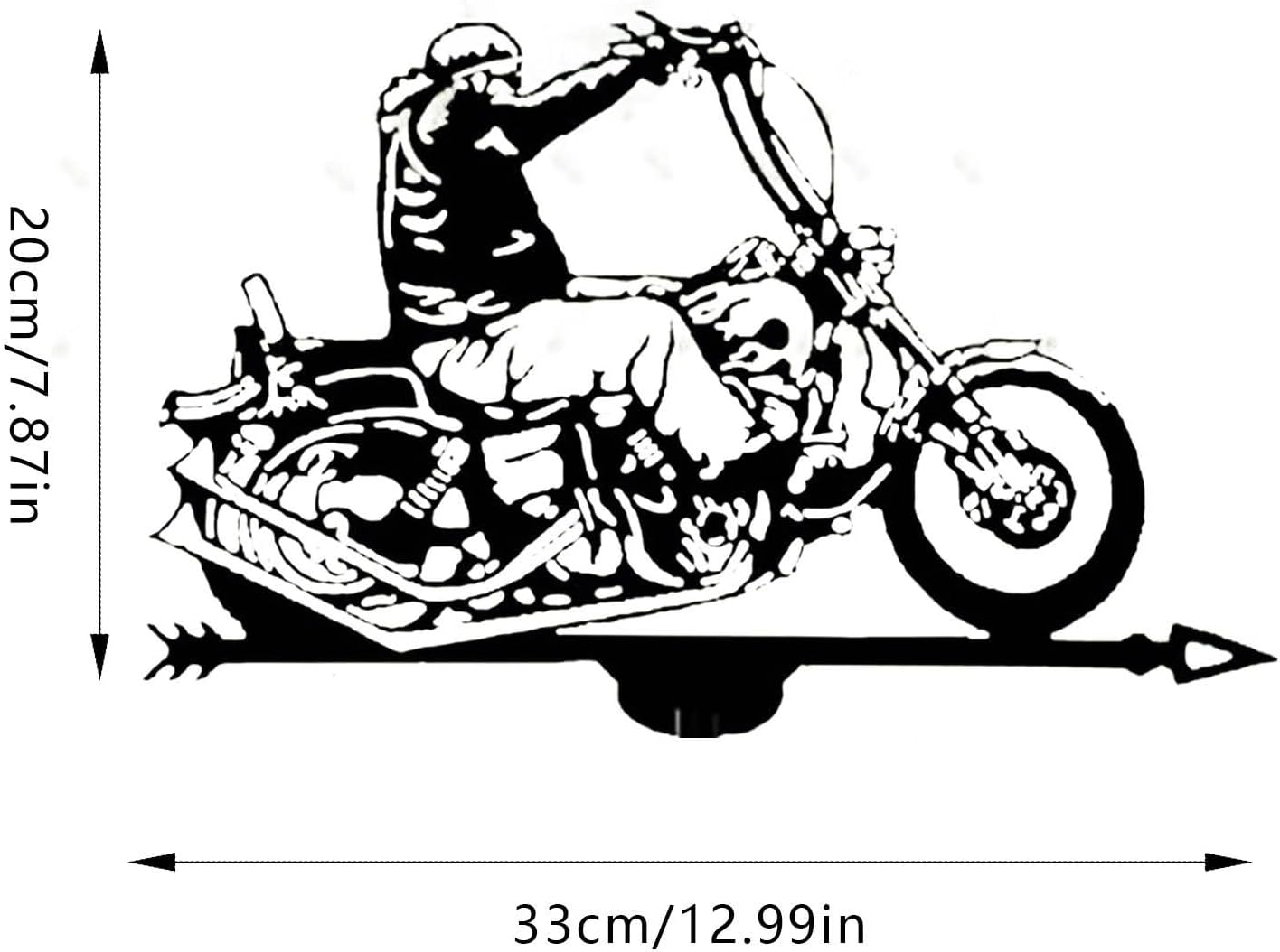 Generic Stainless Steel Motorcycle Weathervane Wind Spinner, Easy to Install, Lightweight, Roof Decoration Accessories, Wind Direction Indicator image number 3