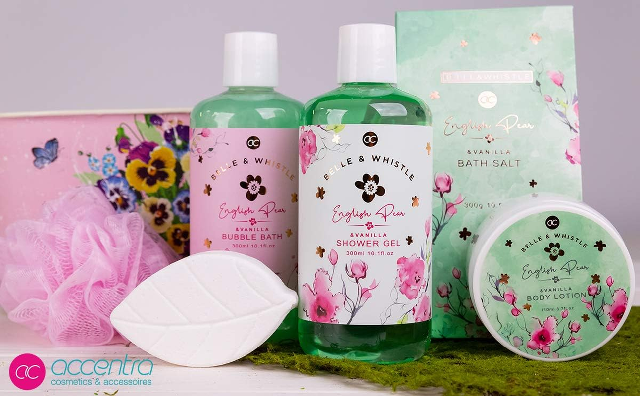 Accentra Belle & Whistle 7-Piece Bath and Shower Set Gift Set in Decorative Vintage Tub