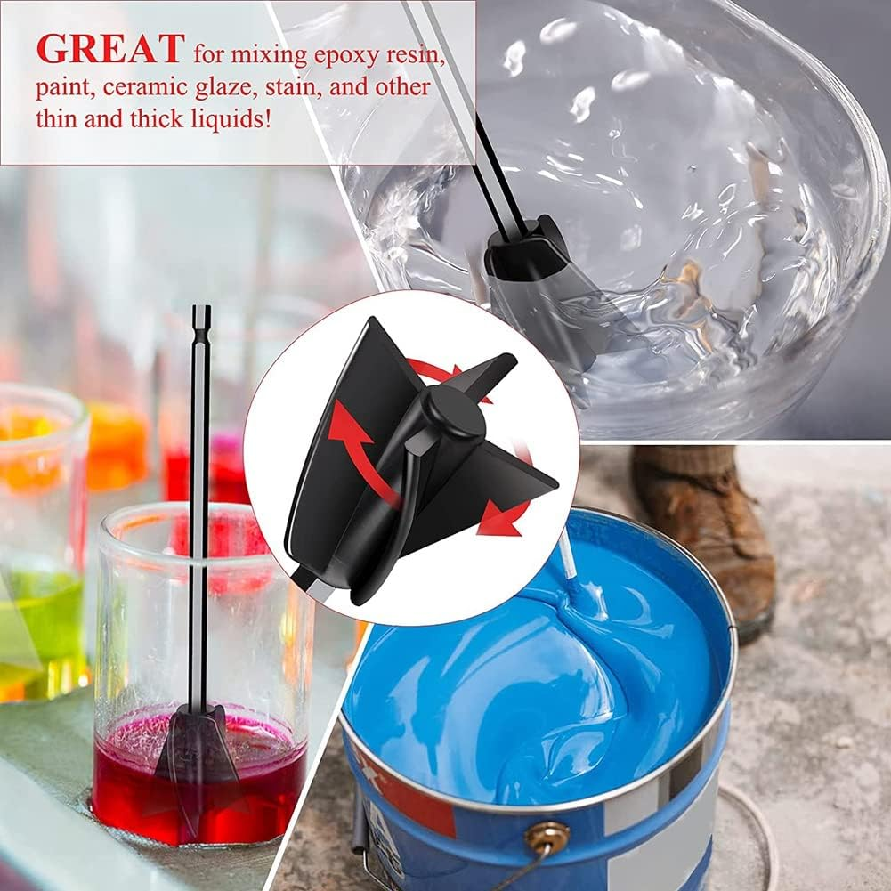 Mifrsnu 8 Pcs Epoxy Mixer Attachment for Drill, Reusable Paint and Resin Mixer Paddle to Mix Epoxy Resin, Paint, Ceramic Glaze image number 3