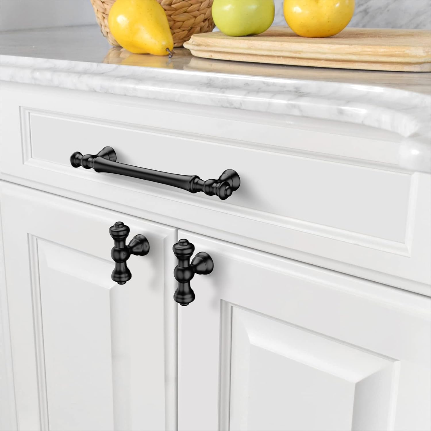 Amerdeco 10 Pack Matte Black Zinc Cabinet Pulls 5 Inch(128Mm) Hole Center Cabinet Hardware Kitchen Cabinet Handles for Bathroom Drawer Pulls Dresser Pulls ZH0014 image number 6