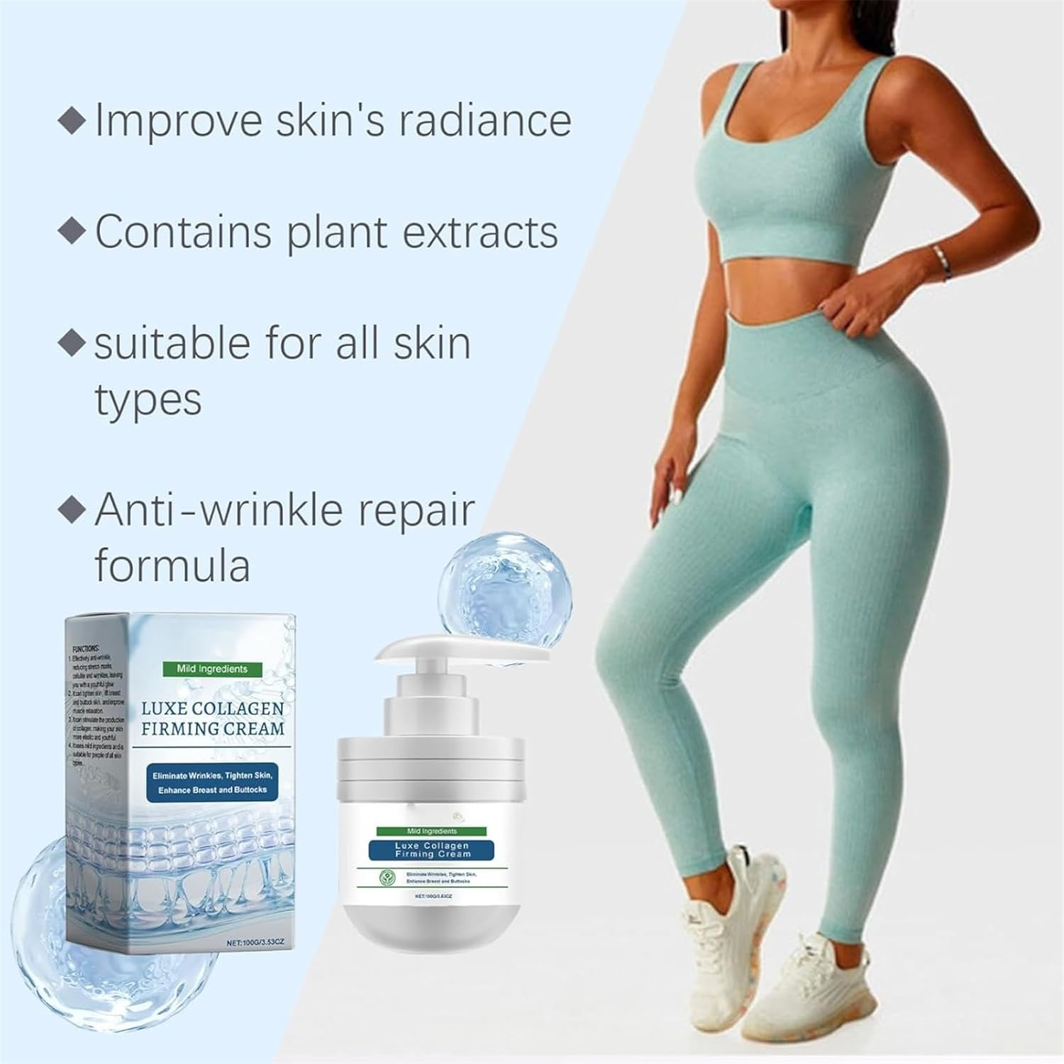 Awzlove Luxe Collagen Firming Cream, Anti-Aging Moisturizer with Collagen, Advanced Firming & Wrinkle Reducing Cream, Skin Tightening Lotion, Hydrating Formula, Restore Skin Elasticity (2Pcs) - 2Pcs image number 2