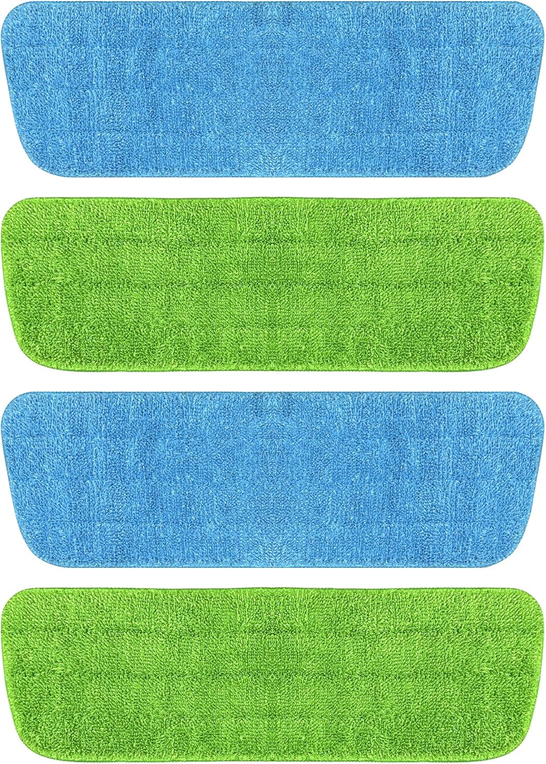 4 Pack Reusable Microfiber Mop Pads for 13''-15'' Spray Mop, Replacement Mop Refills for Wet and Dry Cleaning, Machine Washable Floor Cleaning Pads (Blue and Grey)