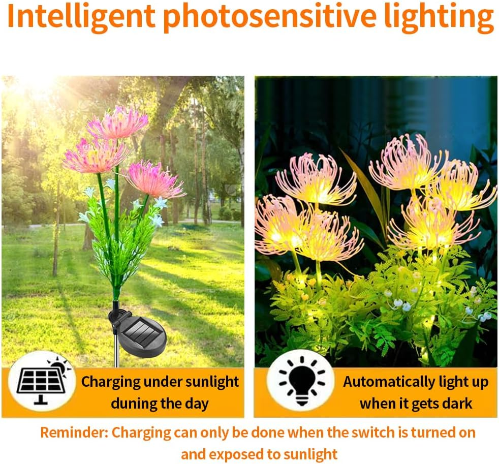 YZYOE 2 Packages of LED Solar Flower Decorative Lights, 2 Fashion Yard Atmosphere Lights Outdoor and Garden Landscape Light, Wireless Waterproof Flower Gift Lamp for Women