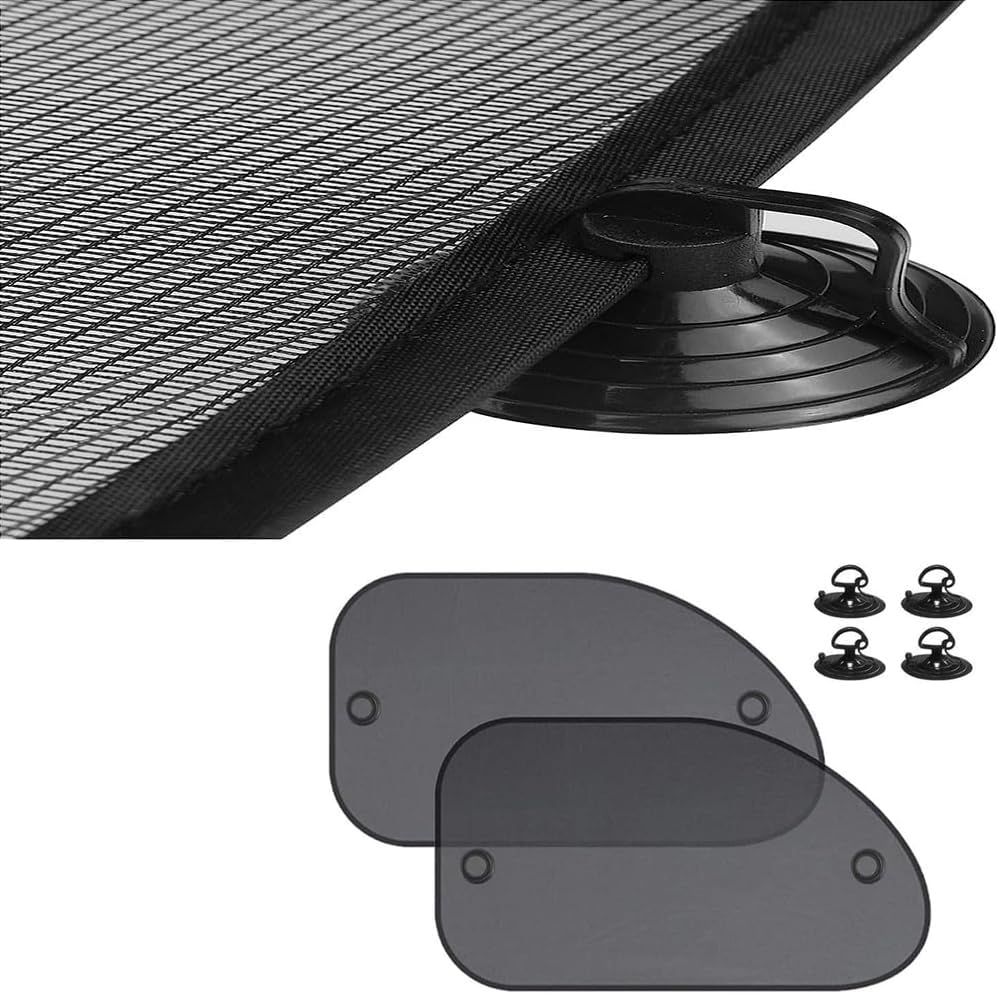 QOOWFEANIG 2 Pack Universal Car Window Shade, Baby Car Sun Shade - Cling Static Sunshade Blocks UV Rays & Glare, Heat Rejection for Child Safety, Fits Most Vehicle Side Windows (15X25.6 Inch) image number 3