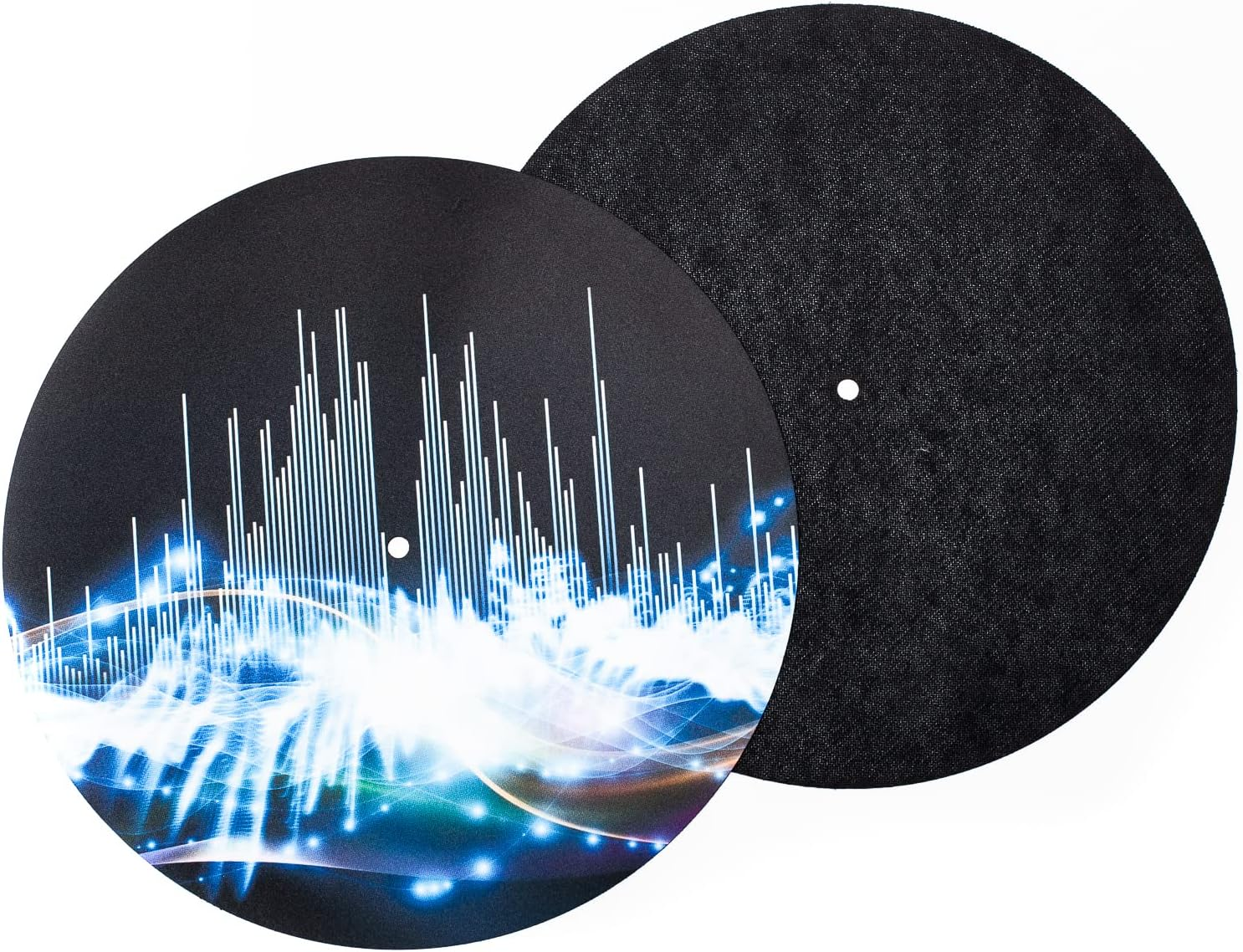 Slipmat - Record Player Mat Made of Rubber Waves of Sound - Mat for Gramophone 30.5 Cm (12 Inches)