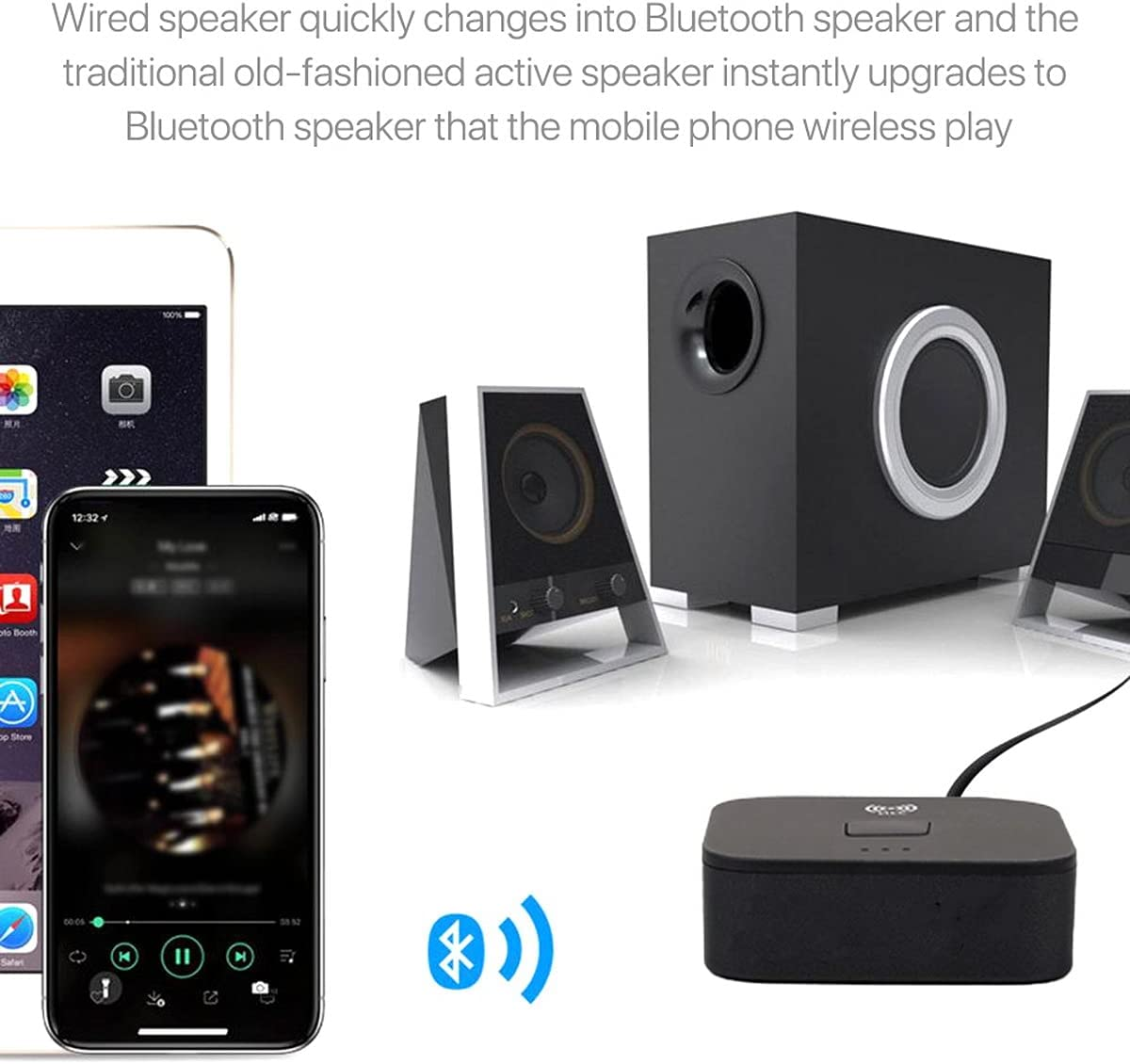 Bluetooth 5.0 Receiver Wireless 3.5Mm AUX NFC to 2RCA Audio Stereo Adapter image number 3