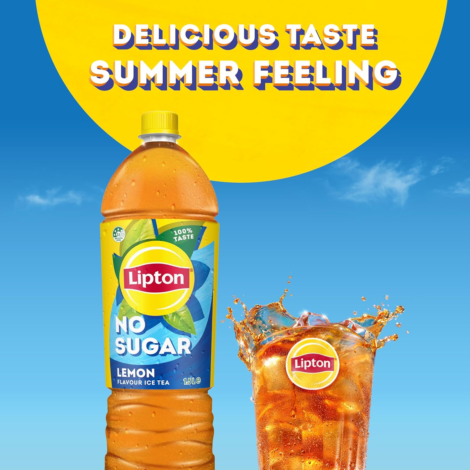 Lipton Lemon Flavoured No Sugar Ice Tea 6 X 1.5L