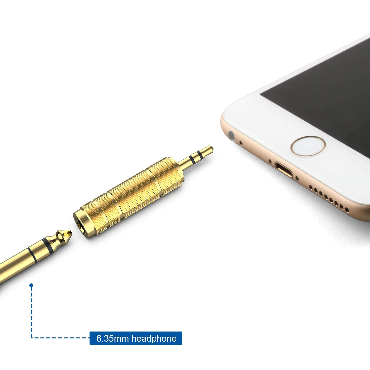 DIGITNOW Headphone Adapter 6.35Mm (1/4 Inch) Male to 3.5Mm (1/8 Inch) Female and 3.5 Mm Male Plug to 6.35 Mm Female Jack, Audio Stereo TRS Converter Adapters (4 -Pack Gold Plated)