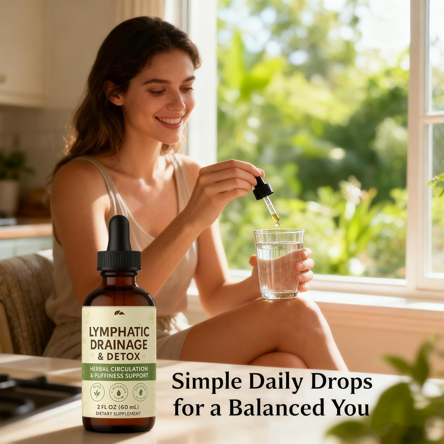 Lymphatic Drainage , for Fluid Balance & Puffiness Relief, Supports Natural Circulation & Skin Vitality, Natural Blend, Easy-To-Use Liquid  - 2 Fl Oz image number 5