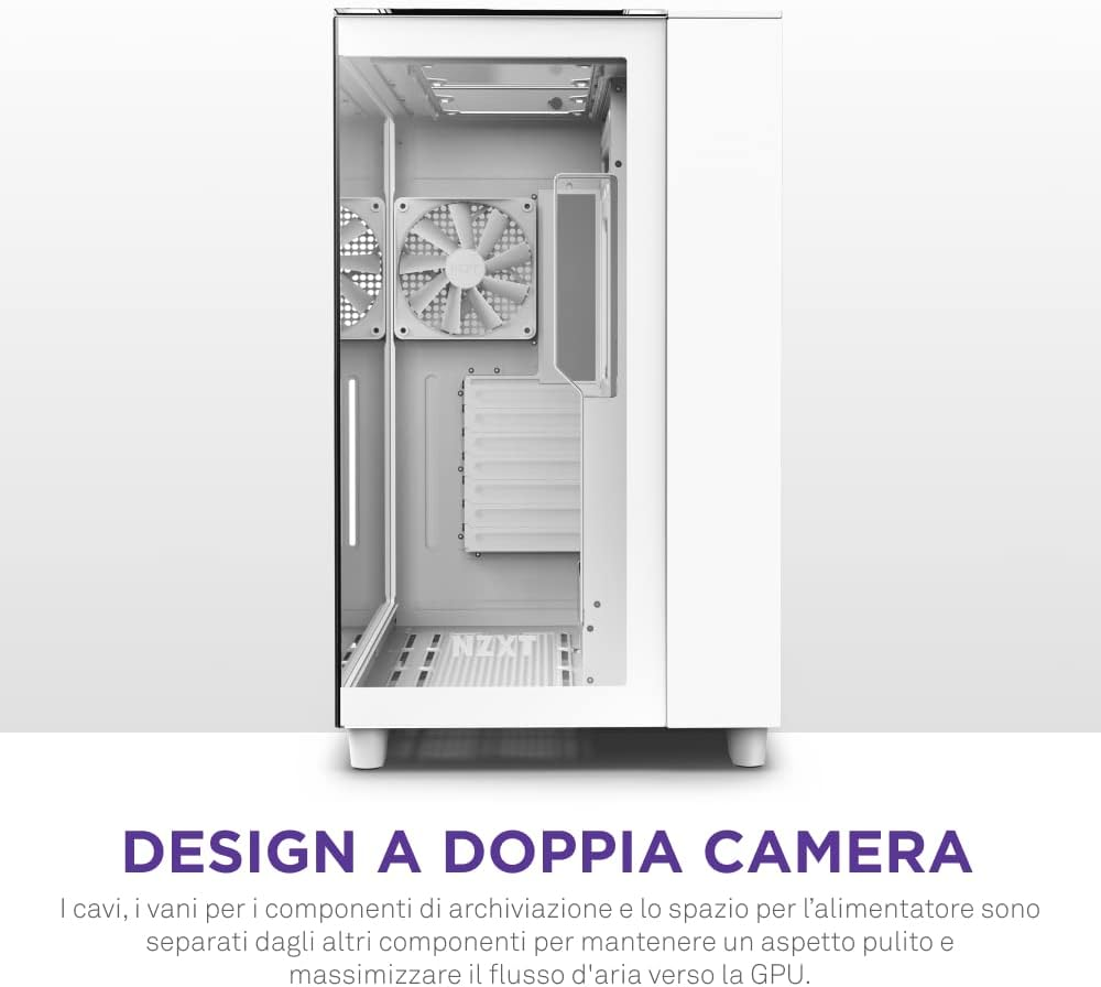 NZXT H9 Elite CM-H91EW-01 Dual-Chamber ATX Mid-Tower PC Gaming Case Includes 3 X 120Mm F120 RGB Duo Fans with Controller Glass Front, Top & Side Panels 360Mm Radiator Support White image number 6