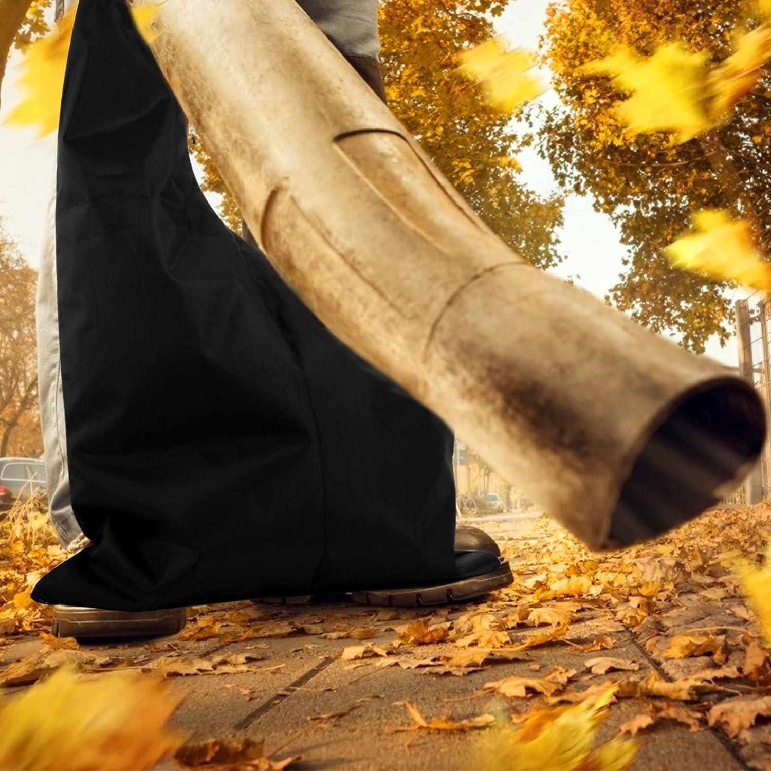 Blower Leaf Bag, Leaf Blower Vacuum Vac Shoulder Bag, Waterproof 420D Oxford Cloth Leaf Blower Vacuum Zippered Bottom Dump Bag for Ultra Blower Rake, 17.3X23.6In image number 1