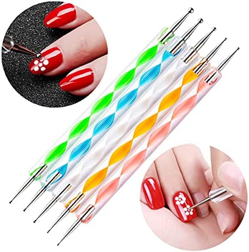 20PCS Nail Art Design Tools, 15PCS Painting Brushes Set with 5PCS Dotting Pens - Black image number 6
