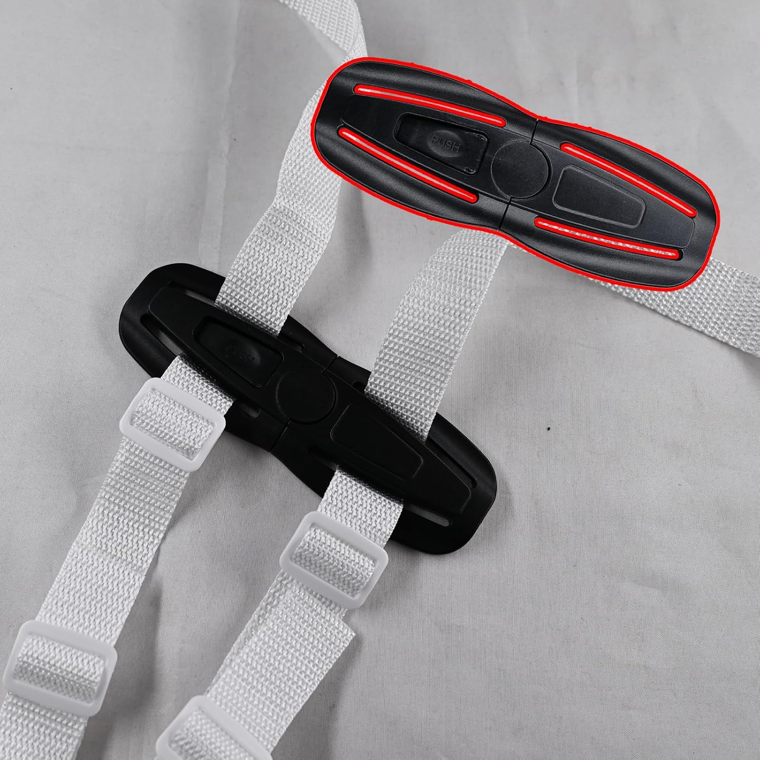 2 Pack Child Seat Chest Clip,Baby Seat Chest Harness Buckle Seat Chest Stroller Chest Universal Replacement for Baby and Kids Trend (Black) image number 3