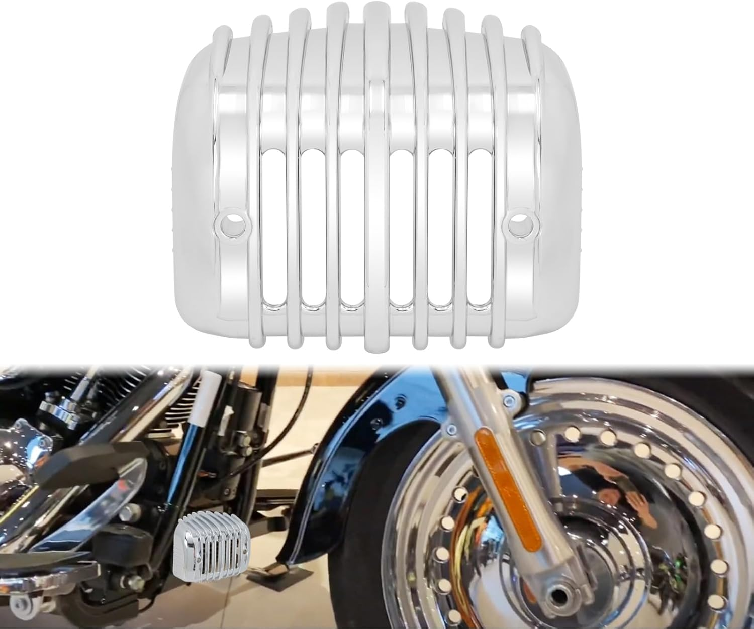 Voltage Regulator Cover Trim Fairing Protector Fit for Harley Softail FXS FXSB FLSTSB FXSTC 2001&ndash;2017 Chrome Guard Accessory for Motorcycle Engine Front Protection image number 2