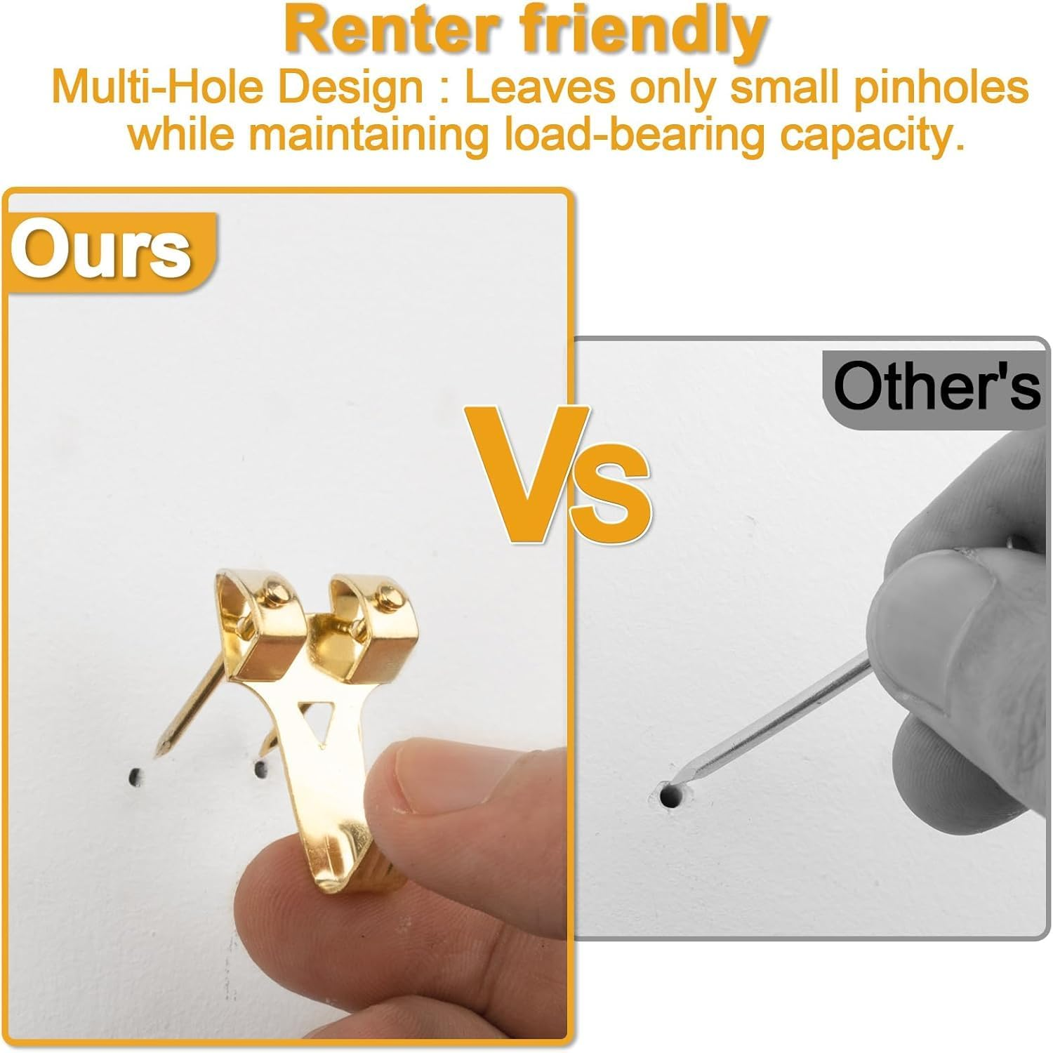 303 Pieces Picture Hanging Kit, Gold Metal Hooks and Nailswith Heavy Duty Picture Hanging Hooks/Hardware Nails/Sawtooth/Wire/D Rings/Level,Professional Wall Mount Hardware Set