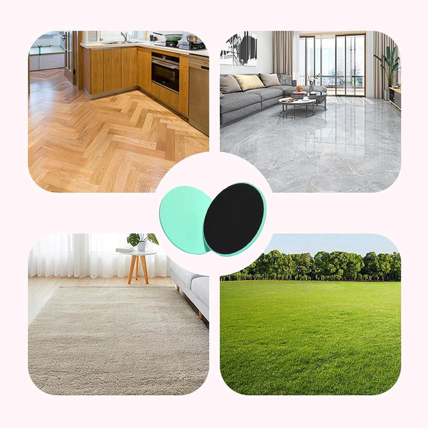 Kdjuope 2X Exercise Gliders Exercise Gliding Discs, Equipment Compact, Core Slider Fitness Discs for Workout, Women Men image number 4