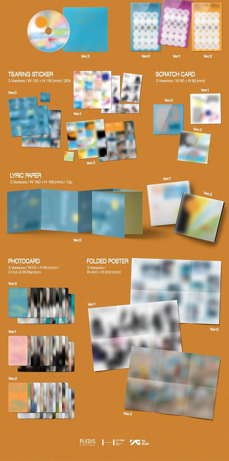 SEVENTEEN SPILL the FEELS 12Th Mini Album Standard Version.0 Cd+84P Photobook+3Ea Sticker+1P Scratch Card+12P Lyric Paper+2P Photocard+1P Folded Poster on Pack+Tracking Sealed SVT image number 1