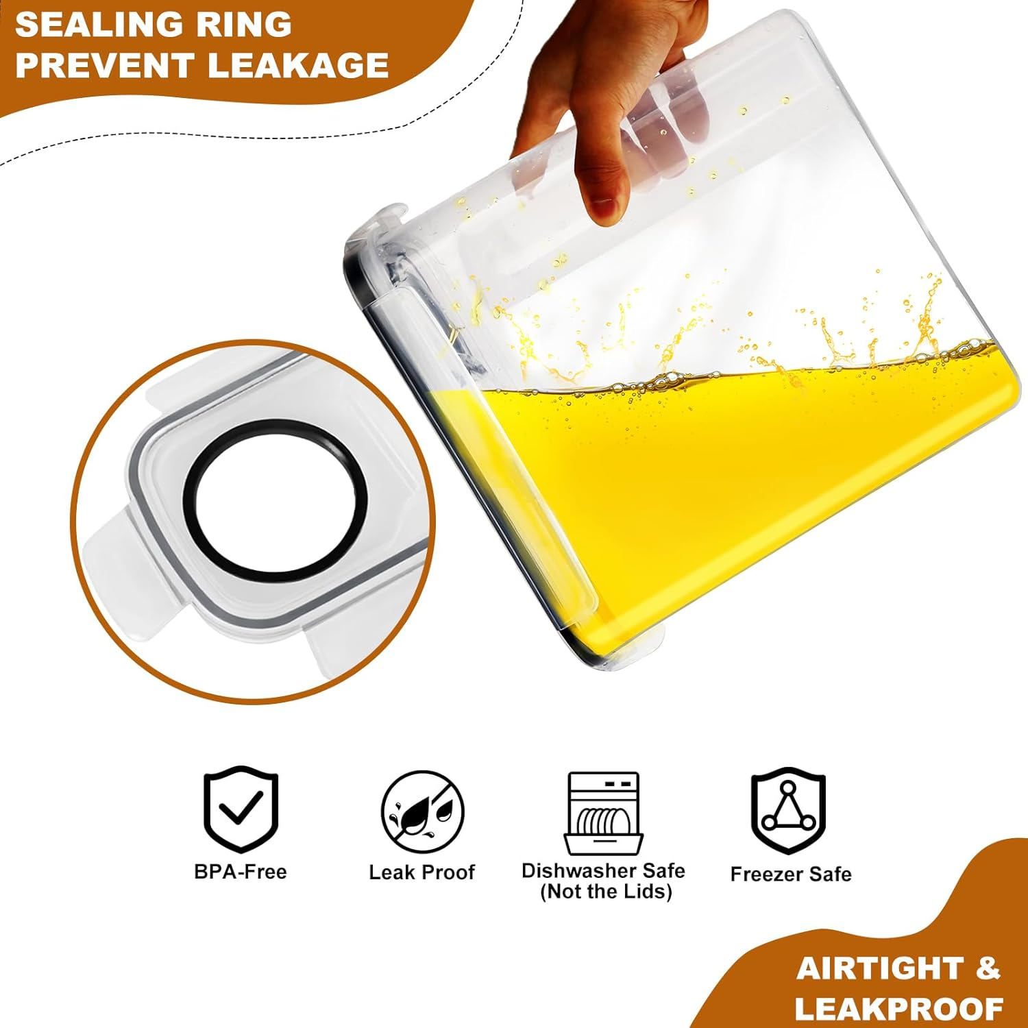 Sydroya Cereal Containers Storage Set (4L/135.2Oz), 4PCS Airtight Food Storage Containers with Lids, Cereal Dispensers with Pour Spout for Kitchen & Pantry Organisation and Storage image number 5