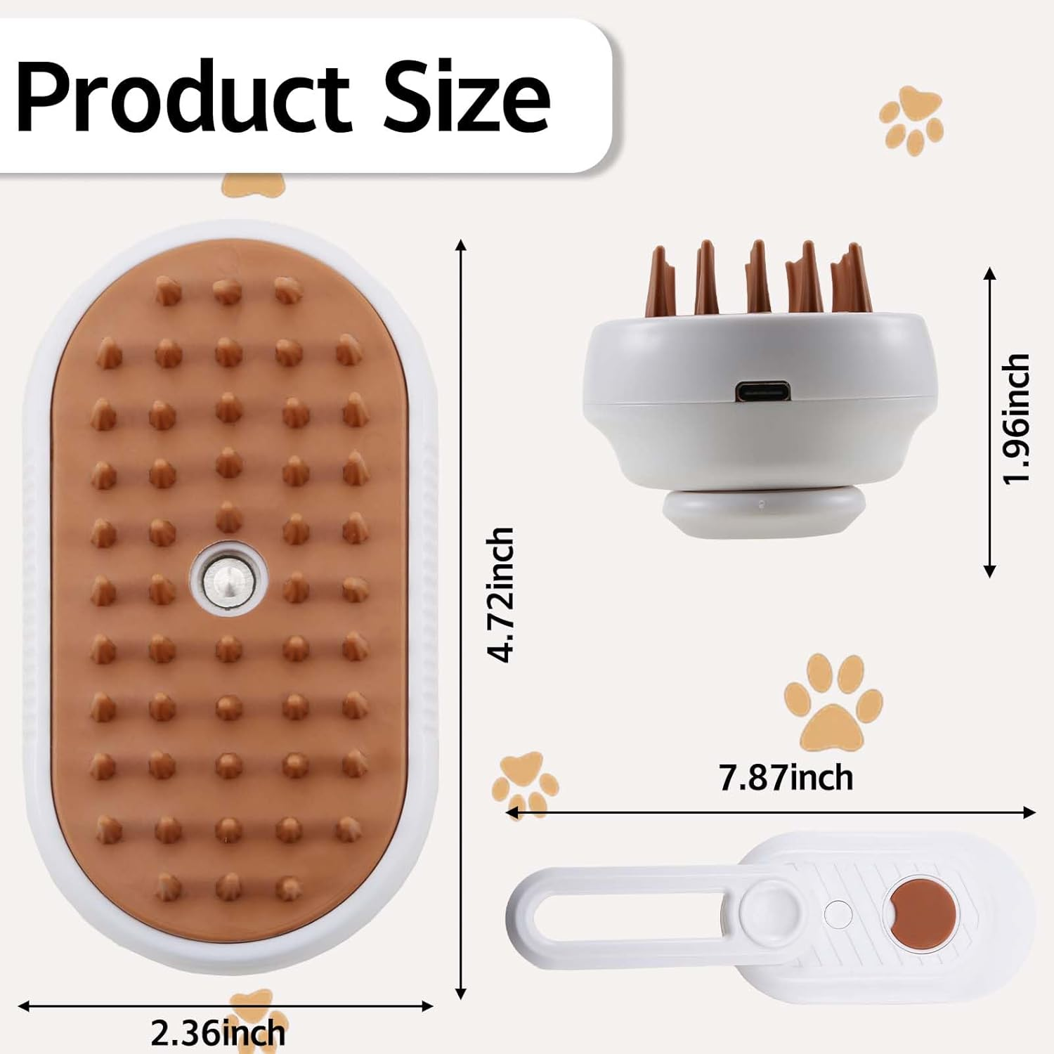 Cat Steam Brush, Cat Spray Comb, Pet Massage Shedding Brush, Rechargeable Silicone Steam Hair Brush, Multi-Functional Cat and Dog Hair Brush,Cat Hair Steam Brush image number 4