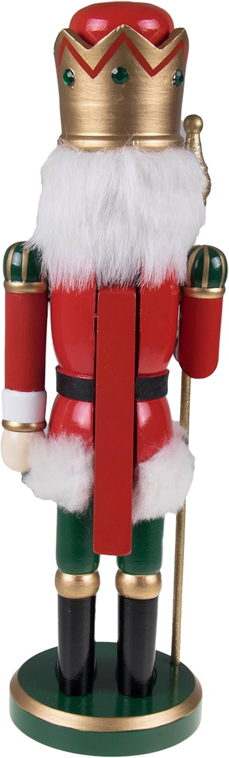 Traditional Wooden Nutcracker King by Clever Creations Sceptre and Crown Festive Christmas Decor 36Cm Tall Perfect for Shelves and Tables