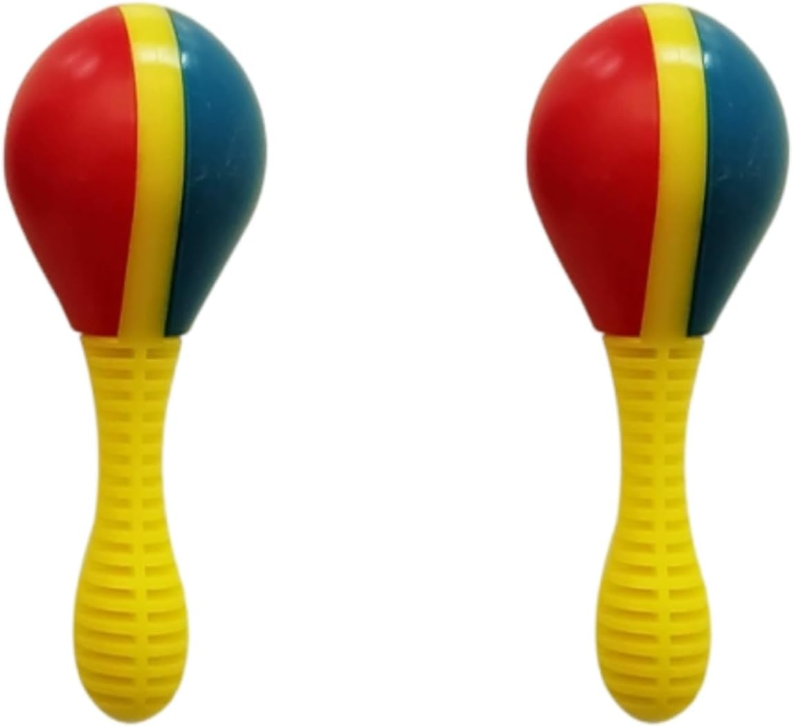 Kalione 2 Pcs Musical Hand Percussion Rattles, 12.5Cm Red and Blue Shakers with Non-Slip Handle, Party Instruments,For Adults Game Playing, Mexican Party Favors Supplies,Carnival Props image number 1