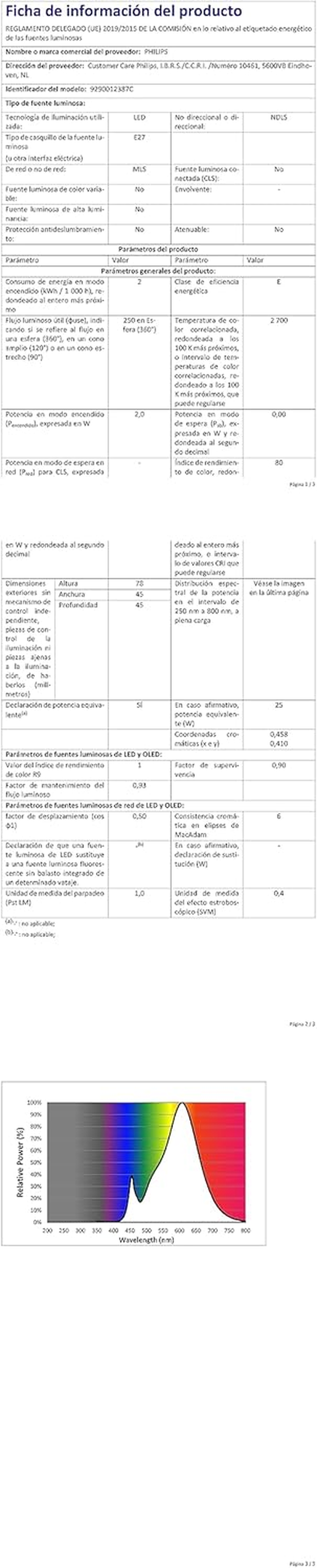 Philips LED Premium Classic P45 Clear Light Bulb 2 Pack [E27 Edison Screw] 25W, Warm White 2700K, Non Dimmable image number 3