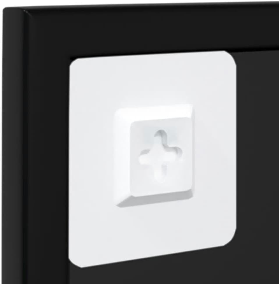 Vidaxl Wall Mirror, Black, 100X60Cm, Metal and Glass, Indoor Home Living Room Bathroom Bedroom, Vanity Makeup, Wall-Mounted, with Mounting Hooks image number 4