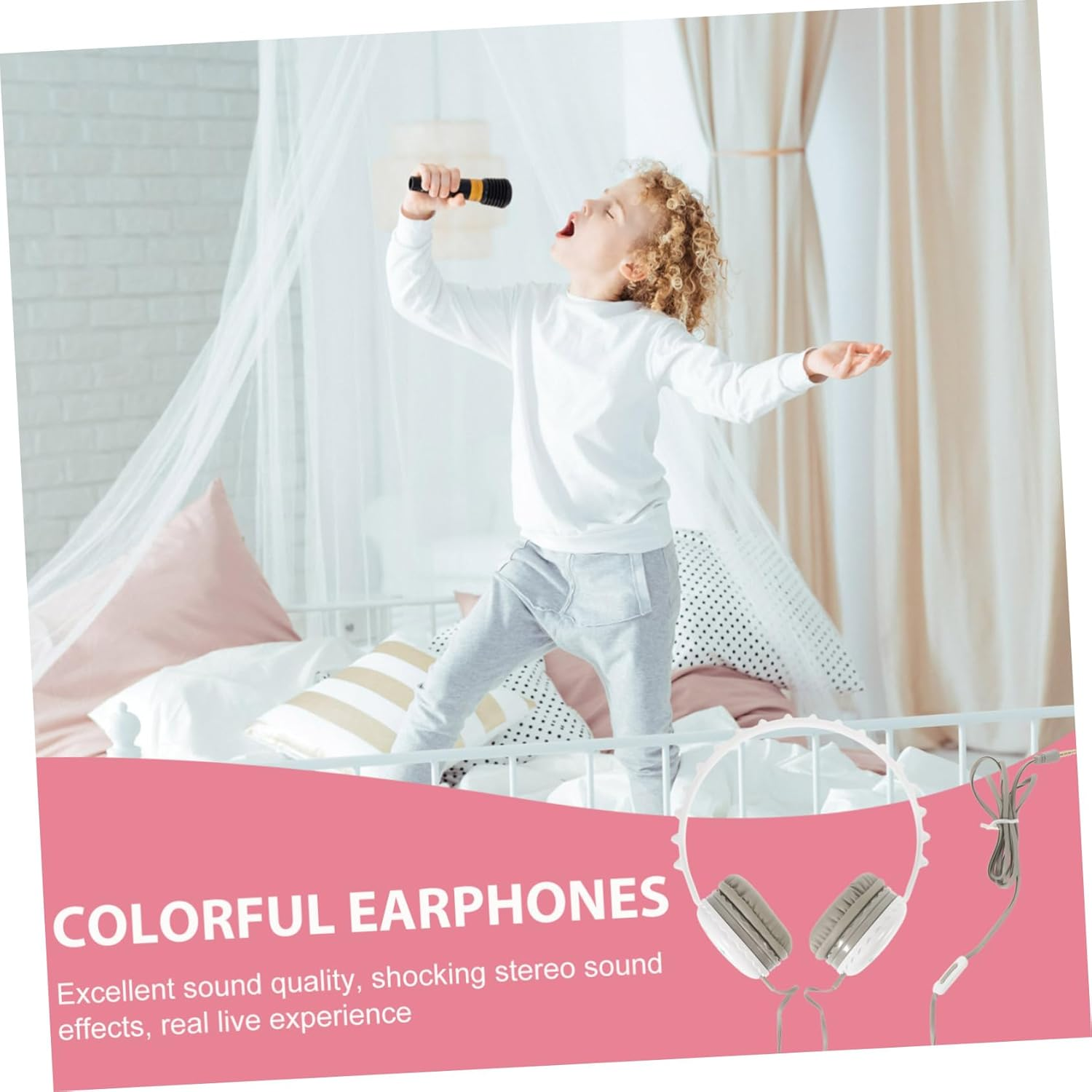 SHOWERORO Wired Cartoon Headphones for Boys over Ear Student Headset with Stable Audio Transmission Comfortable Lightweight Material Stylish Music Accessory for Teens image number 6