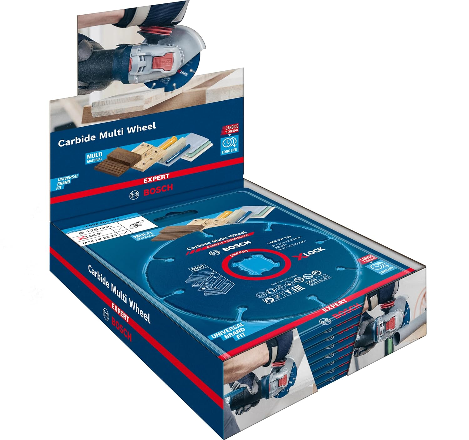 Bosch Expert Carbide Multi Wheel X-Lock Cutting Discs (For Hardwood, Wood with Nails, Diameter 125 Mm, Professional Accessories, Small Angle Grinder), Pack of 10 image number 6