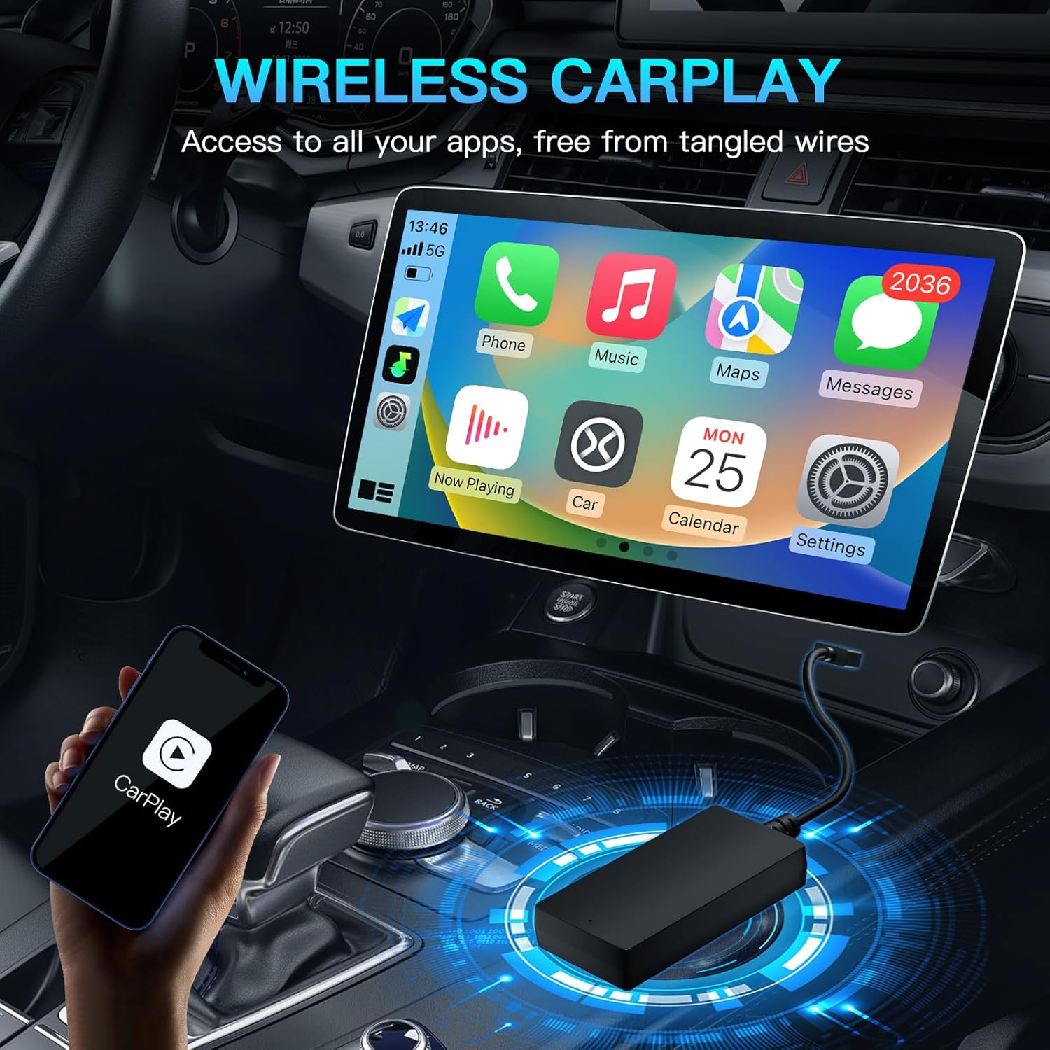 Carbitlink Smartlink Phonelink Easy to Wireless Carplay Android Auto Adapter，Plug and Play，Supports Wired to Wireless Adapters for JAC Geely Chery Jetour X70 X90 X95 BAIC Changan image number 5